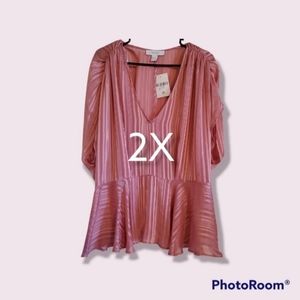 NWT Forever 21 Rose Pink Woven Blouse